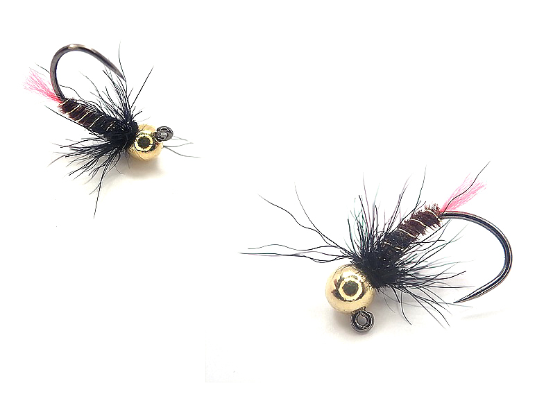 pour pêche à la mouche Taille 12 Pink Marabou Tail Perles Buzzers//Nymphe truite fly